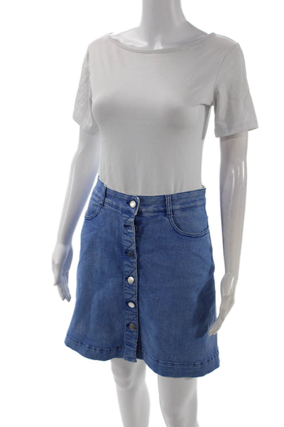 Stella McCartney Women A-Line Mini Blue Skirt Size 28