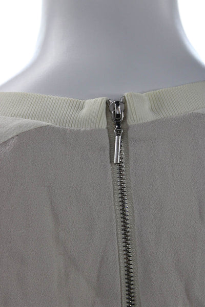 Rebecca Taylor Women Basic White Solid Crew Neck Long Sleeve Blouse Size 8