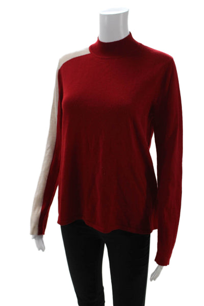 PH5 Unisex Red Mock Neck Pullover Sweater Long Sleeve Wool Blend Size M