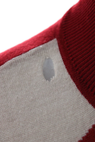 PH5 Unisex Red Mock Neck Pullover Sweater Long Sleeve Wool Blend Size M