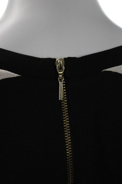 Rebecca Taylor Women Black Crew Neck Long Sleeve Blouse Viscose Size 8
