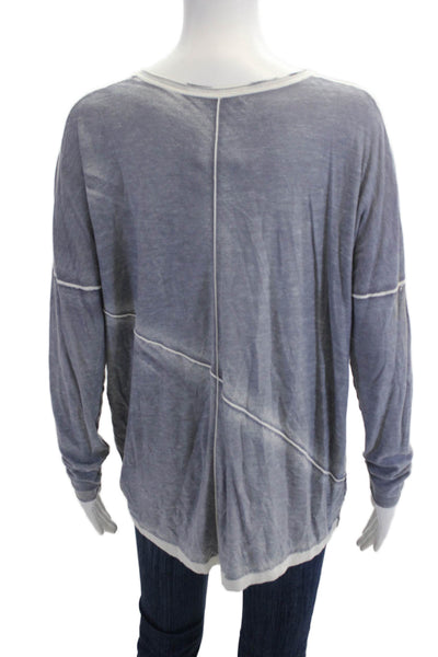 Kokun Women Gray Bamboo Cashmere V-Neck Long Sleeve Basic Top Size M