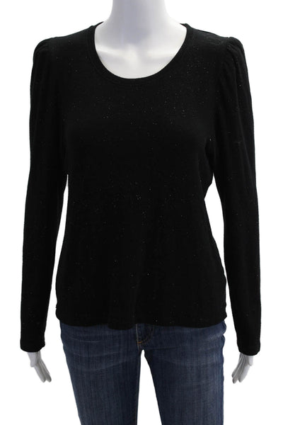 Sundry Women Basic Black Long Sleeve T-Shirt Round Neck Size 1