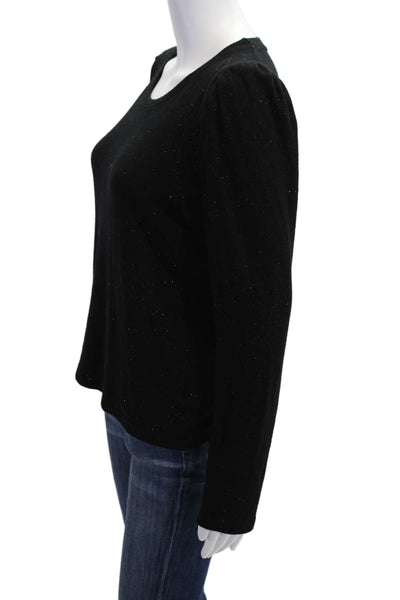 Sundry Women Basic Black Long Sleeve T-Shirt Round Neck Size 1