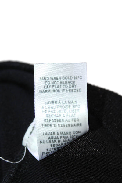 Sundry Women Basic Black Long Sleeve T-Shirt Round Neck Size 1