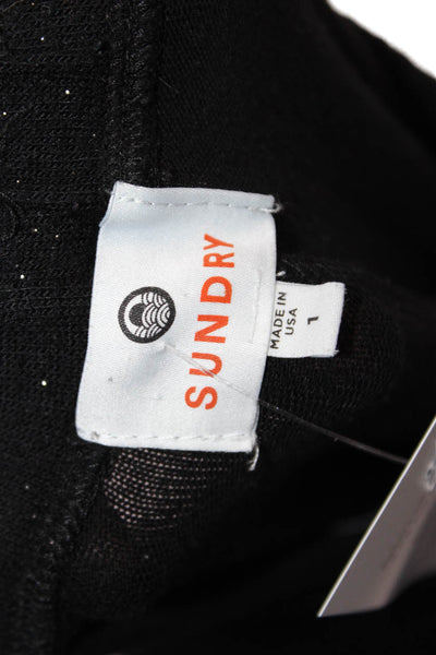 Sundry Unisex Jogger Pants Black Drawstring Size 1