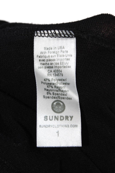Sundry Unisex Jogger Pants Black Drawstring Size 1