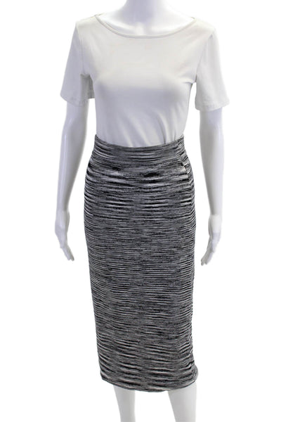 Ramy Brook Women Striped Straight Pencil Skirt Black Size S