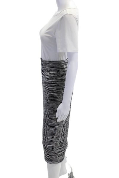 Ramy Brook Women Striped Straight Pencil Skirt Black Size S