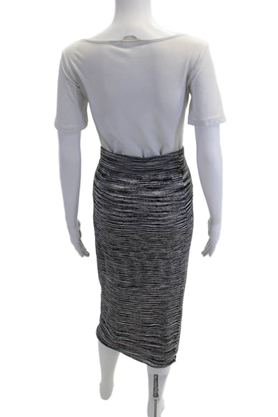 Ramy Brook Women Striped Straight Pencil Skirt Black Size S