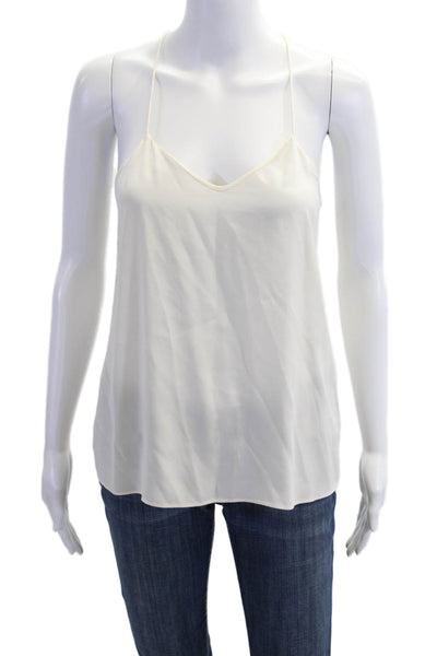 Tibi, Women Camisole V-Neck 100% Silk White Sleeveless Size 2