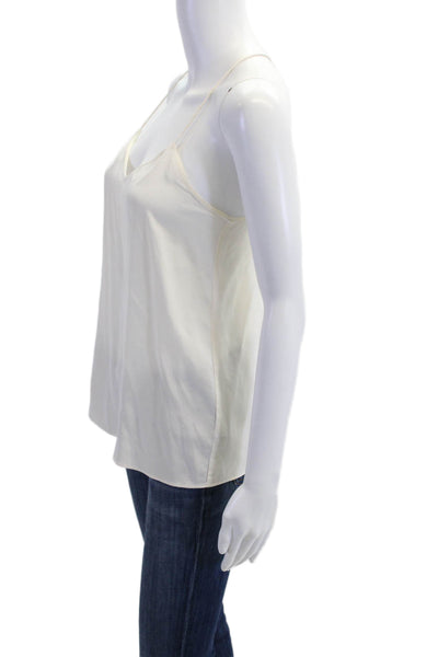 Tibi, Women Camisole V-Neck 100% Silk White Sleeveless Size 2