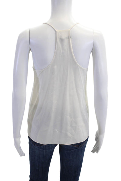 Tibi, Women Camisole V-Neck 100% Silk White Sleeveless Size 2