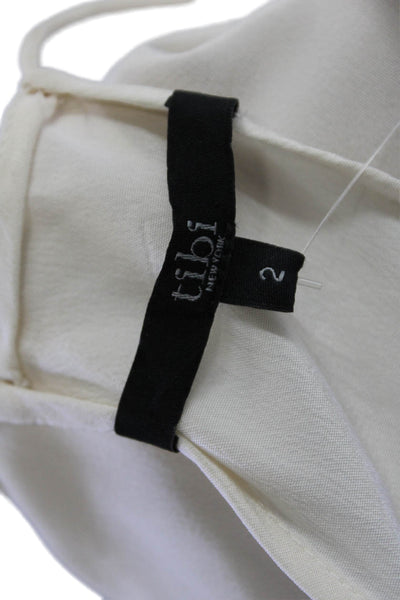 Tibi, Women Camisole V-Neck 100% Silk White Sleeveless Size 2