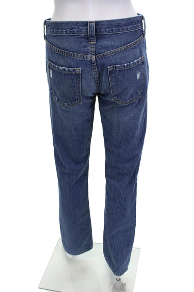 J Crew Womens Dark Blue Boyfriend Straight Jeans Mid Rise 32 Inseam Size 26
