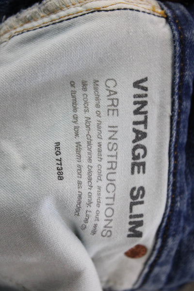 J Crew Womens Dark Blue Boyfriend Straight Jeans Mid Rise 32 Inseam Size 26