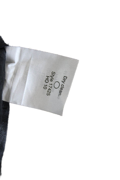 J Crew Women Dress Pants Black Striped Wool Blend Button Size 4