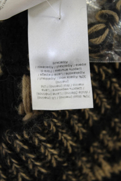 Ganni Unisex Pullover Sweater Beige Animal Print Wool-Alpaca Size S