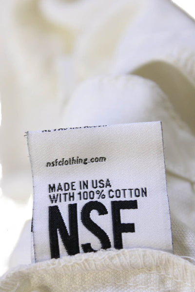 NSF Women White V-Neck Sleeveless 100% Cotton Jumpsuit Size PP