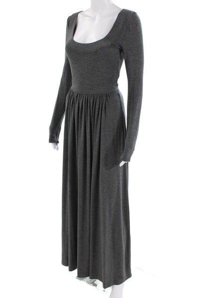 G. Women Maxi Dress Dark Gray Square Neck Long Sleeve Size 0