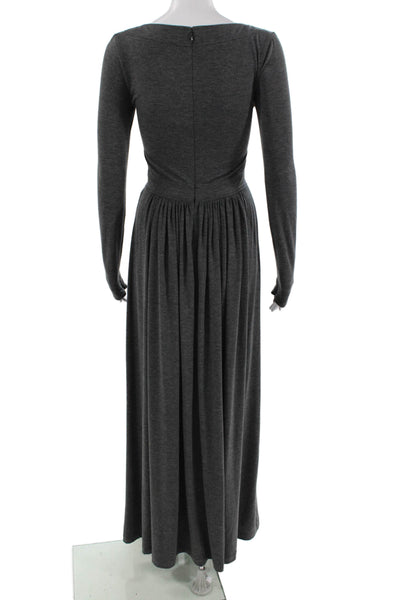 G. Women Maxi Dress Dark Gray Square Neck Long Sleeve Size 0