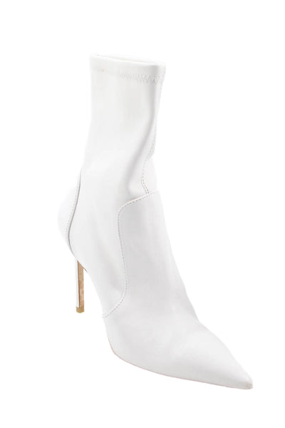 Stuart Weitzman Womens Solid Pointed Toe Ankle Boots white Size 6B