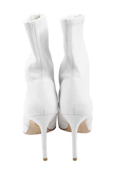 Stuart Weitzman Womens Solid Pointed Toe Ankle Boots white Size 6B