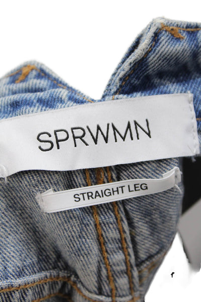 SPRWMN Women Blue Straight Jeans Mid Rise Size 24