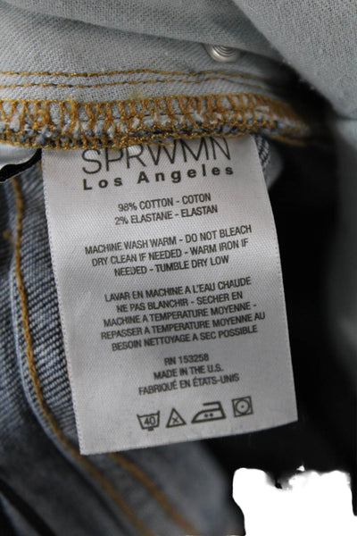 SPRWMN Women Skinny Straight Jeans Blue Mid Rise Button Size 24