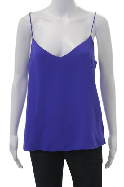 Amanda Uprichard, Women, Blue Sleeveless V-Neck Camisole 100% Polyester Size M