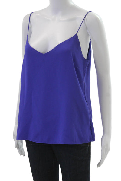 Amanda Uprichard, Women, Blue Sleeveless V-Neck Camisole 100% Polyester Size M