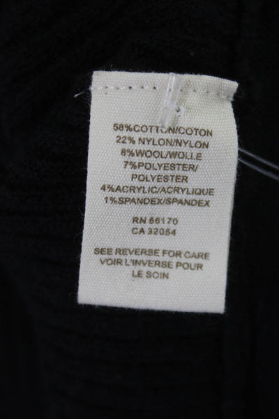 Free People Women Cardigan Black V-Neck Button Cotton Size XS