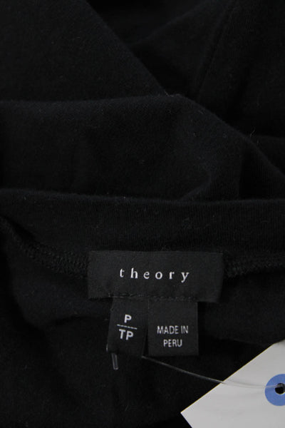 Theory Women Black Basic Long Sleeve Crew Neck T-Shirt Size PP