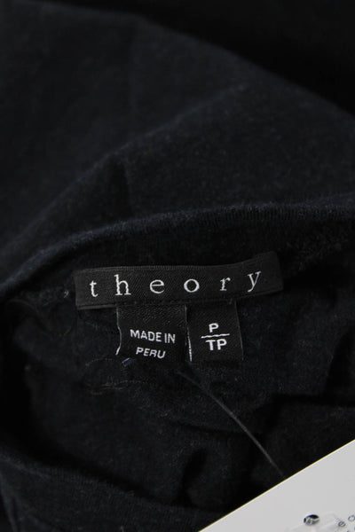 Theory Womens Basic Black Crew Neck Long Sleeve T-Shirt Size PP