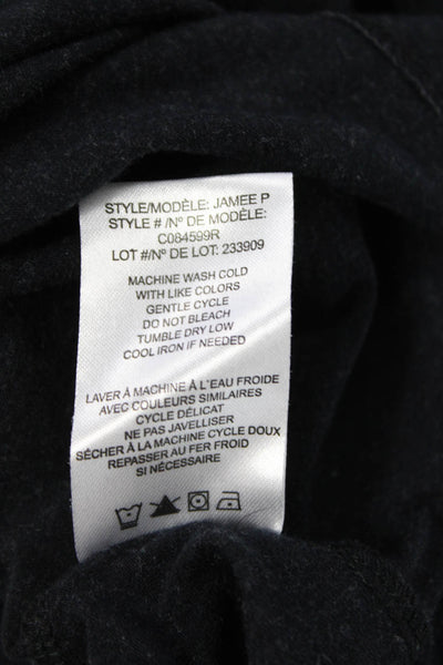 Theory Womens Basic Black Crew Neck Long Sleeve T-Shirt Size PP