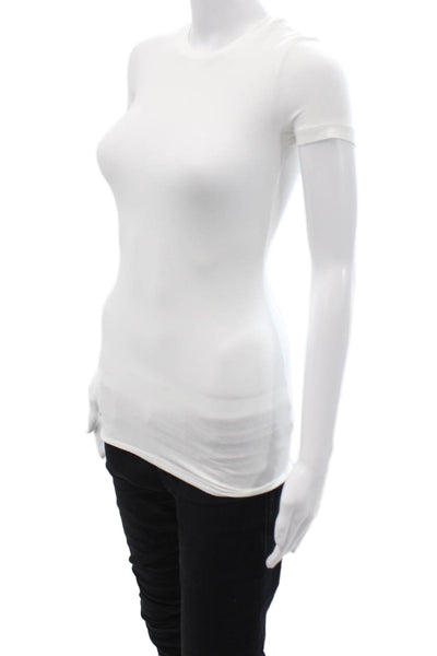 Theory Women Basic White T-Shirt Short Sleeve Crew Neck Size PP