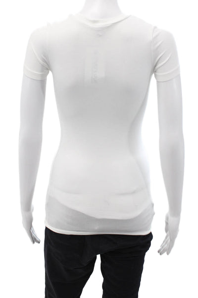 Theory Women Basic White T-Shirt Short Sleeve Crew Neck Size PP