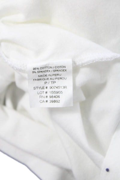 Theory Women Basic White T-Shirt Short Sleeve Crew Neck Size PP