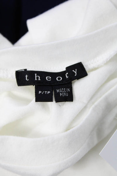 Theory Women Basic White T-Shirt Short Sleeve Crew Neck Size PP