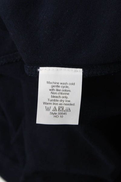 J Crew Womens Basic Dark Blue Crew Neck Cotton T-Shirt Short Sleeve Size 2XS