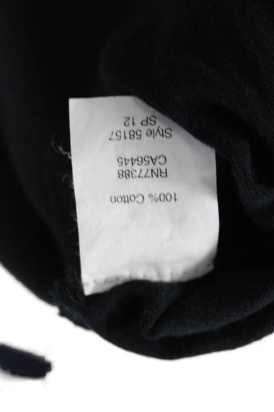 J Crew Womens Black Jersey Crew Neck Long Sleeve T-Shirt Size 2XS