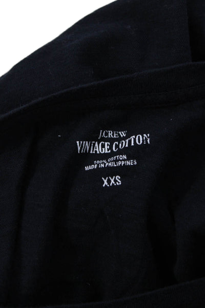 J Crew Womens Black Jersey Crew Neck Long Sleeve T-Shirt Size 2XS