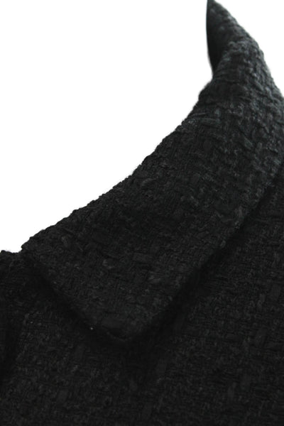 Hilary Radley Womens Classic Collared Black Button Jacket Petites Size S