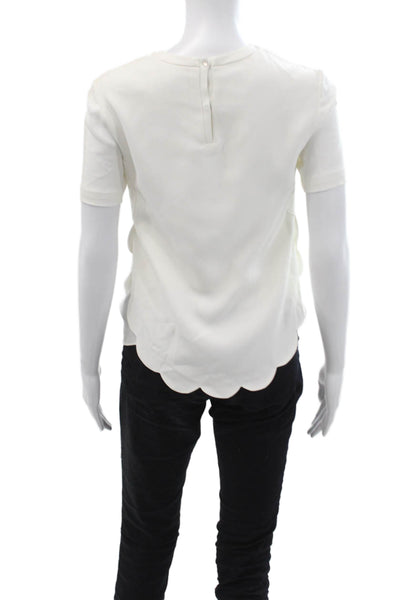 A.L.C. Womens White Crew Neck Short Sleeve Blouse Size 0