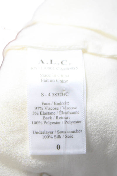 A.L.C. Womens White Crew Neck Short Sleeve Blouse Size 0