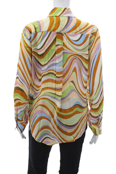 Song Of Style Womens Multi-Color Collared Button-Up Long Sleeve Blouse Size XS