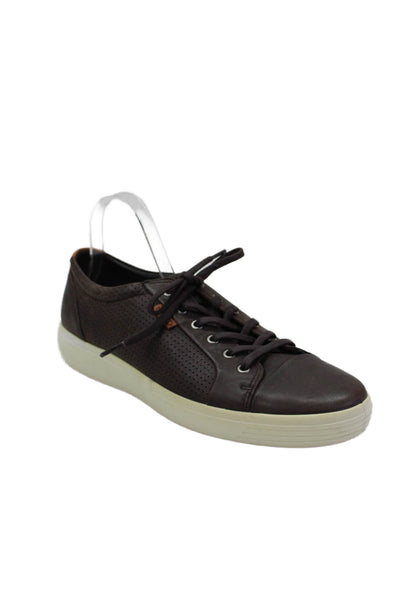 ECCO Mens Textured Lade Up Lined Sneakers Brown Size 11