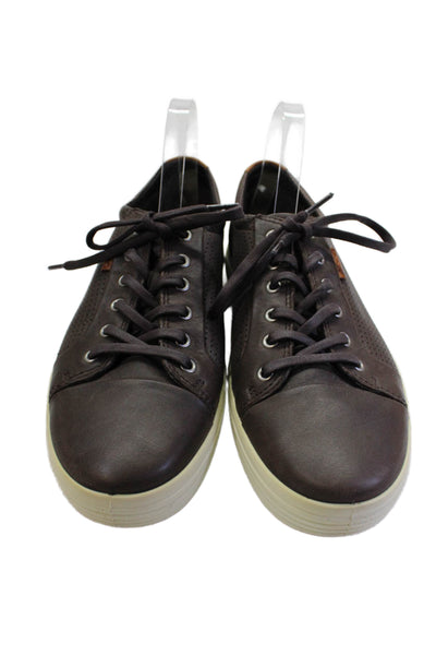 ECCO Mens Textured Lade Up Lined Sneakers Brown Size 11