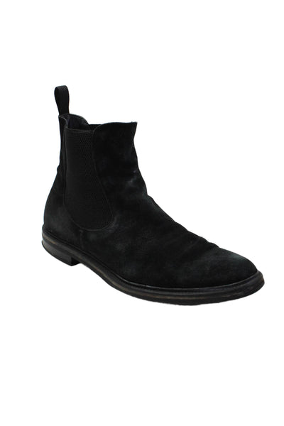 Scarosso Mens Suede Stretch Inset Ankle Boots Black Size 47