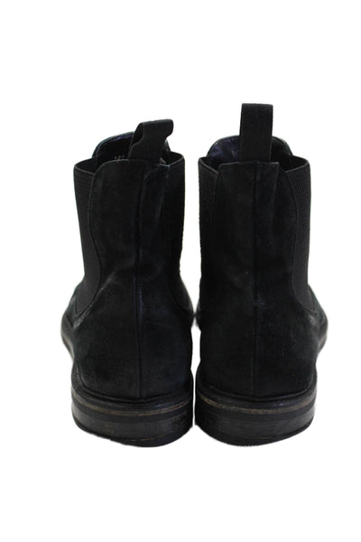 Scarosso Mens Suede Stretch Inset Ankle Boots Black Size 47